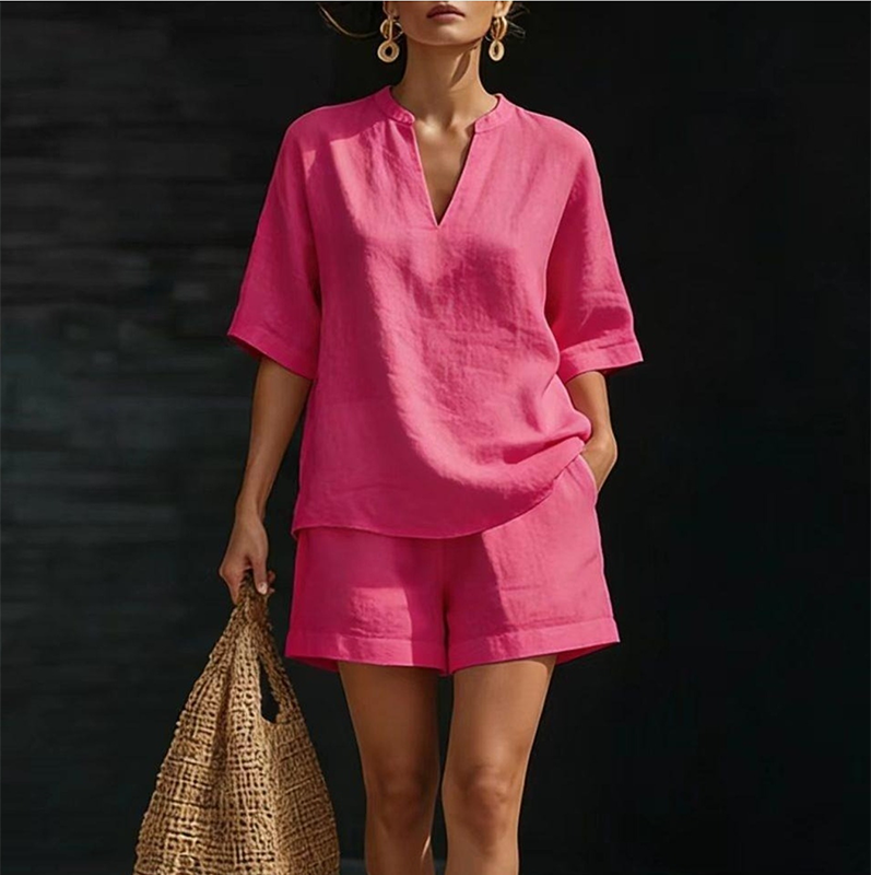 Ada - Set di due pezzi con scollo a V per donna