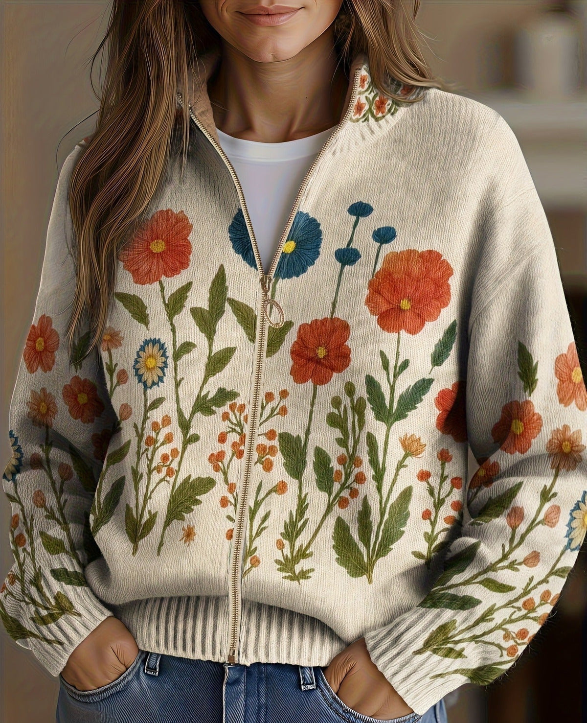 Doris™ | Cardigan con prato estivo